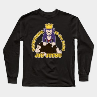 Technique is the King - Ape jiu jitsu Long Sleeve T-Shirt